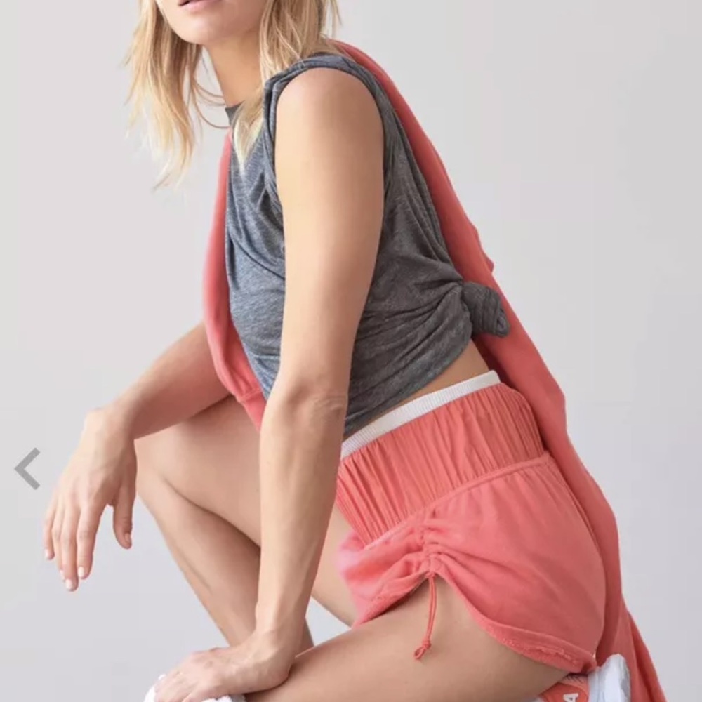 FREE PEOPLE Off Sides Shorts Size XS Grapefruit Red